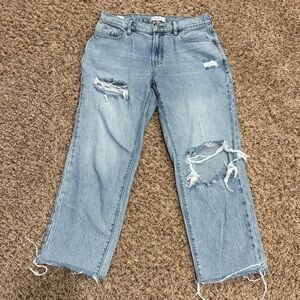 PacSun Light Blue Distressed Straight Leg Jeans